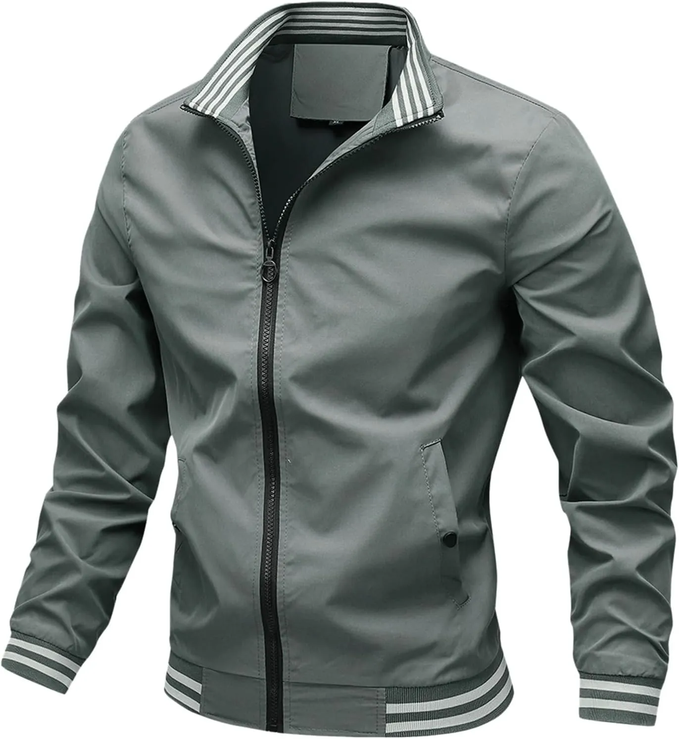 Men's Bomber Jacket Fashion Stylish Lightweight Windbreaker Fall Winter Casual Warm Golf Outdoor Jackets for Men