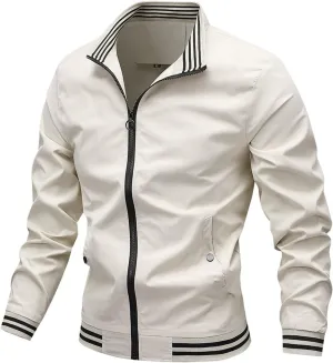 Men's Bomber Jacket Fashion Stylish Lightweight Windbreaker Fall Winter Casual Warm Golf Outdoor Jackets for Men
