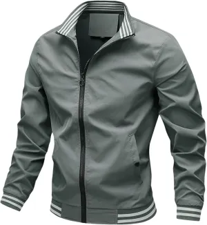 Men's Bomber Jacket Fashion Stylish Lightweight Windbreaker Fall Winter Casual Warm Golf Outdoor Jackets for Men