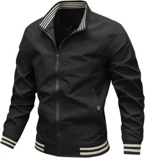Men's Bomber Jacket Fashion Stylish Lightweight Windbreaker Fall Winter Casual Warm Golf Outdoor Jackets for Men
