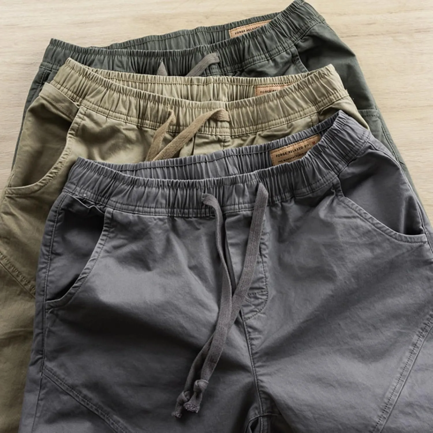 Men's Cargo Pants Casual Hiking Athletic Joggers Stretch Elastic Waist Sweatpants Relaxed Fit Hiking Outdoor Pants Trousers