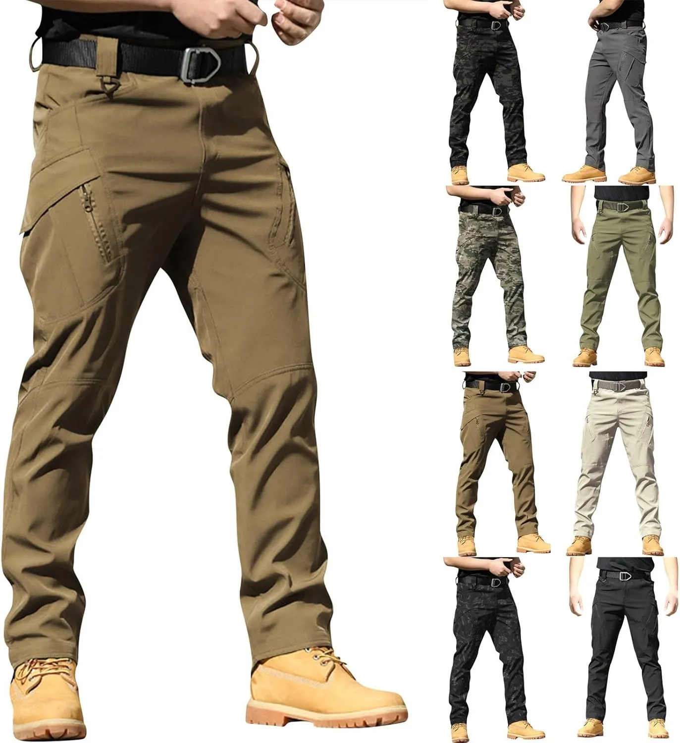 Mens Cargo Pants Military Outdoor Relaxed Fit Quick-Dry Hiking Pants Stretch Multi-Pocket Tactical Travel Work Pants