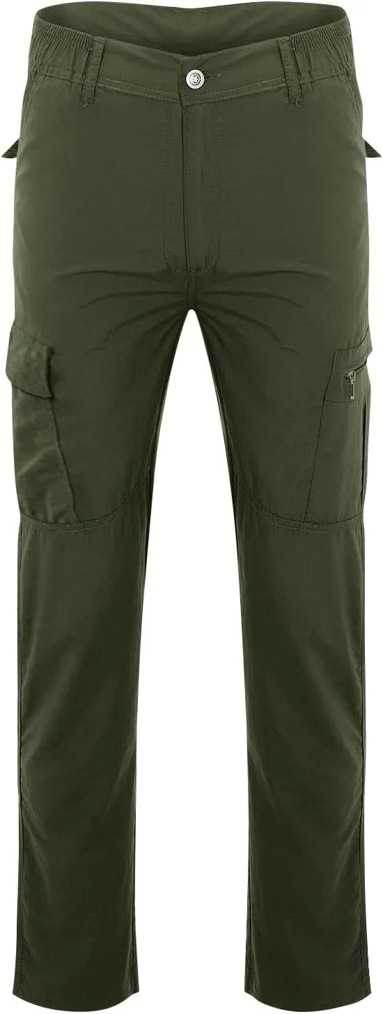 Mens Cargo Pants Stretch Camping Waterproof Outdoor Hiking Pants Travel Lightweight Camouflage Resistant Work Pants