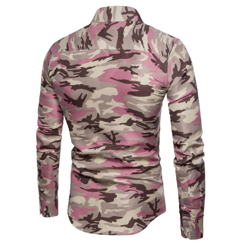Men's Casual Camouflage Long Sleeve Shirt