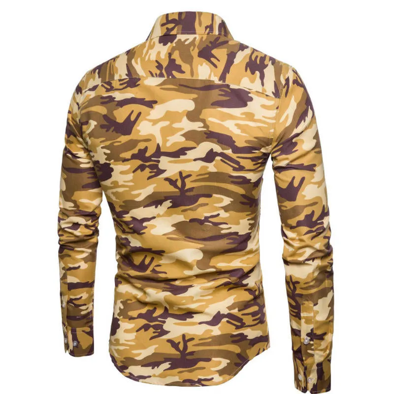Men's Casual Camouflage Long Sleeve Shirt