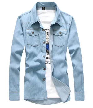 Men's Casual Long Sleeve, Turn Down Collar Shirt