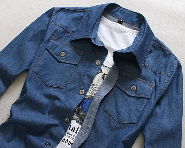 Men's Casual Long Sleeve, Turn Down Collar Shirt