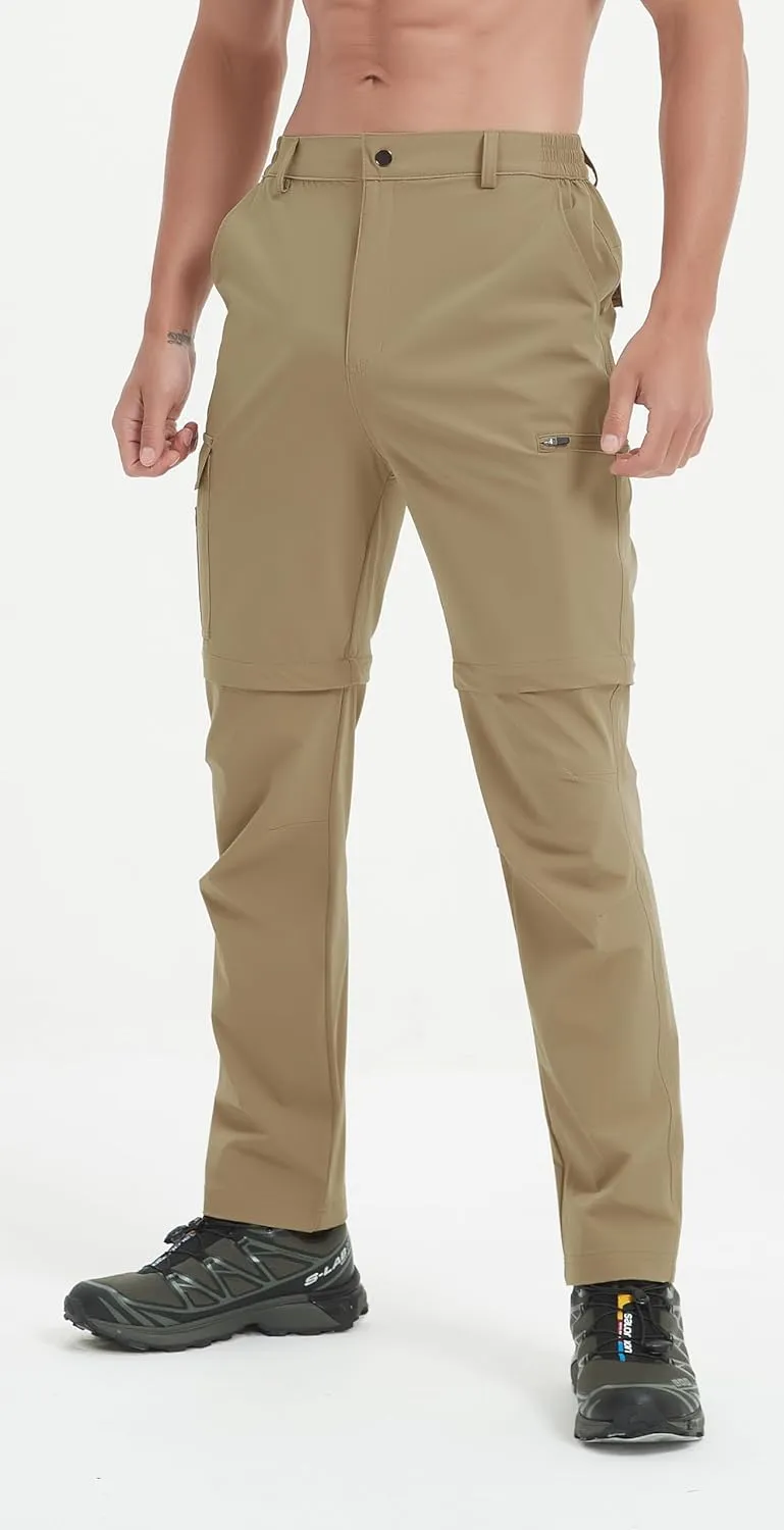 Men's Convertible Hiking Pants Zip Off Quick Dry Lightweight Safari Travel Camping Fishing Cargo Outdoor Pants
