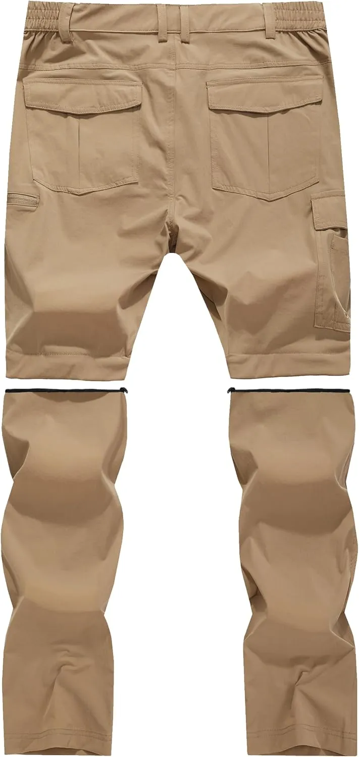 Men's Convertible Hiking Pants Zip Off Quick Dry Lightweight Safari Travel Camping Fishing Cargo Outdoor Pants