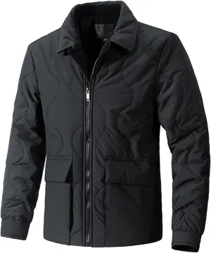 Men's Corduroy Jacket Sherpa Lined Jackets Cotton Collar Warm Winter Jacket Casual Coat with Pockets