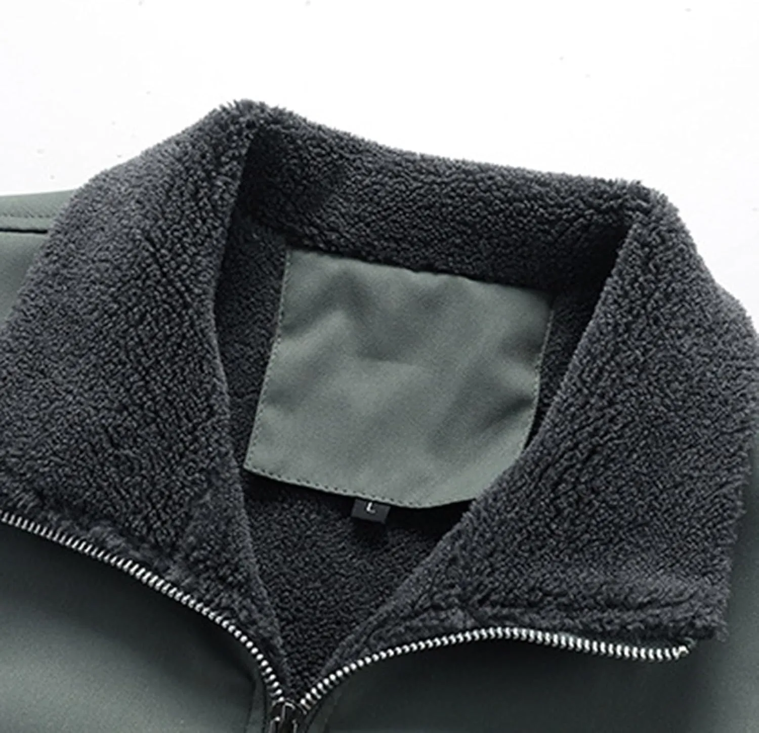 Men's Corduroy Jacket Sherpa Lined Trucker Jackets Cotton Turn-Down Collar Warm Winter Jacket with Pockets