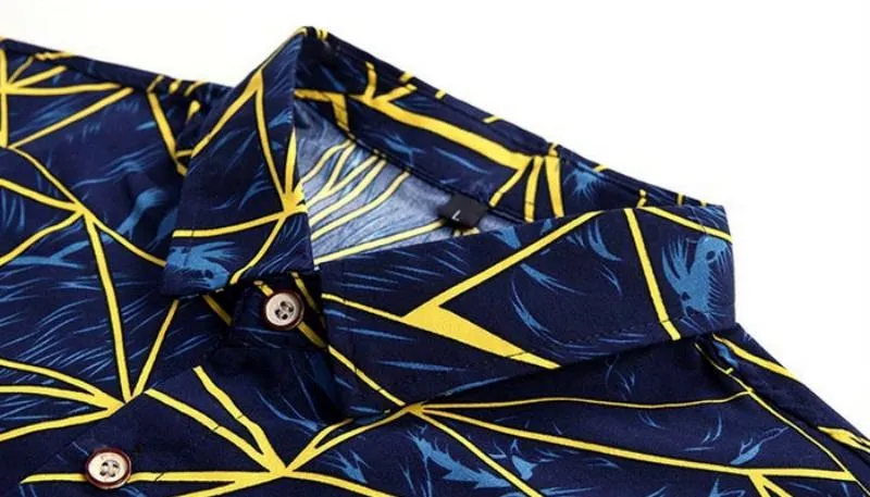 Men's Cotton Long Sleeved Shirt With Print | Plus Size