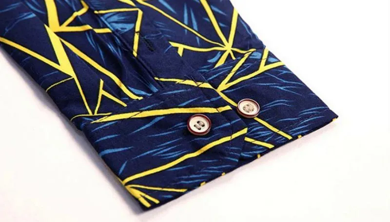Men's Cotton Long Sleeved Shirt With Print | Plus Size
