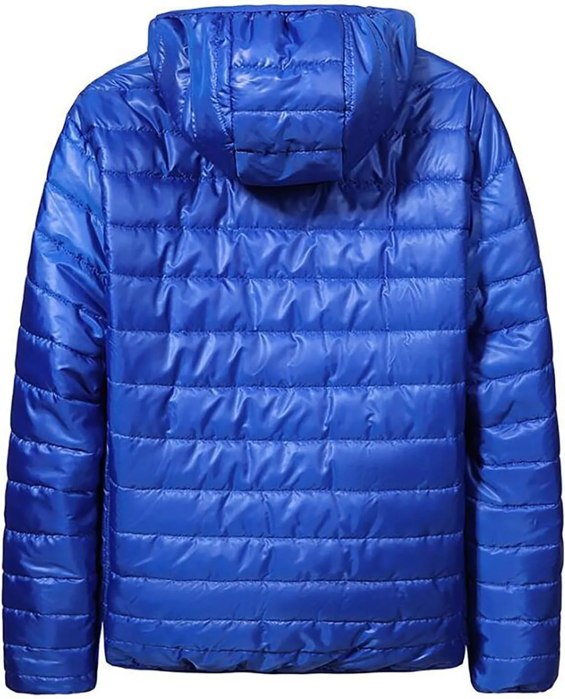 Men's Down Puffer Jacket with Hood Full Zip Water-Resistant Quilted Jackets Lightweight Puffy Bubble Hooded Winter Coat
