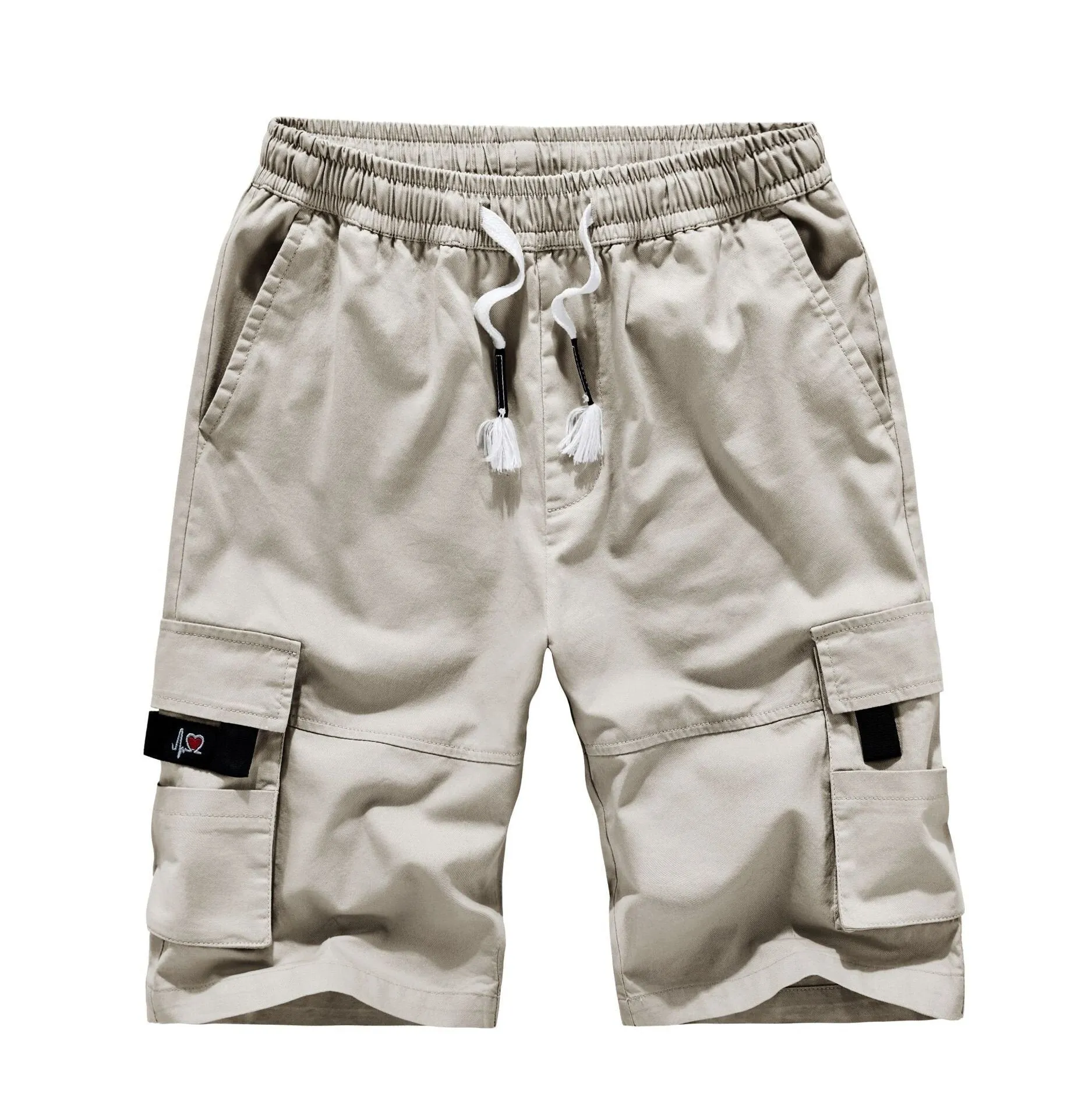 Mens Elastic Waist Cargo Shorts Relaxed Fit Work Shorts