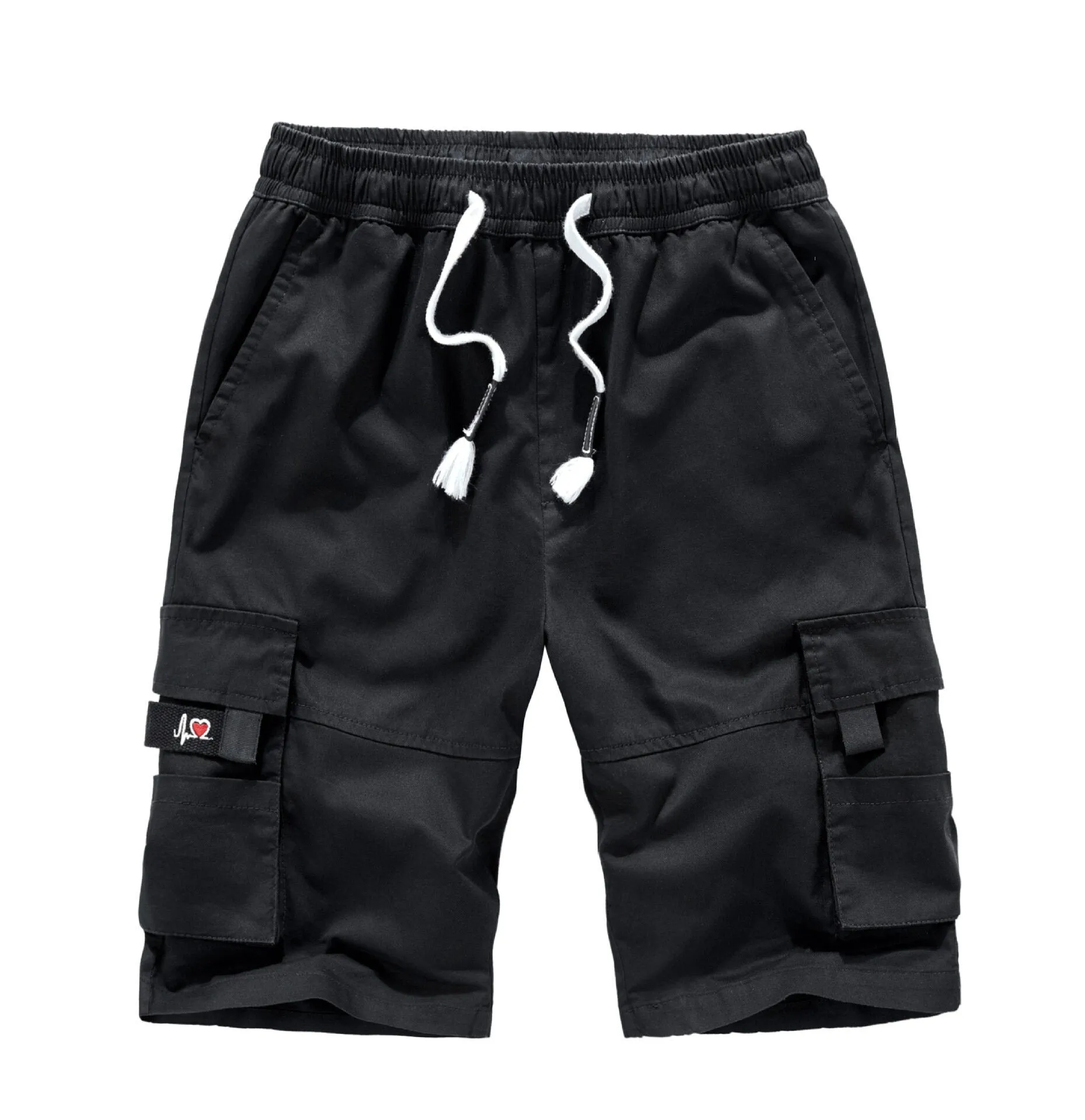 Mens Elastic Waist Cargo Shorts Relaxed Fit Work Shorts