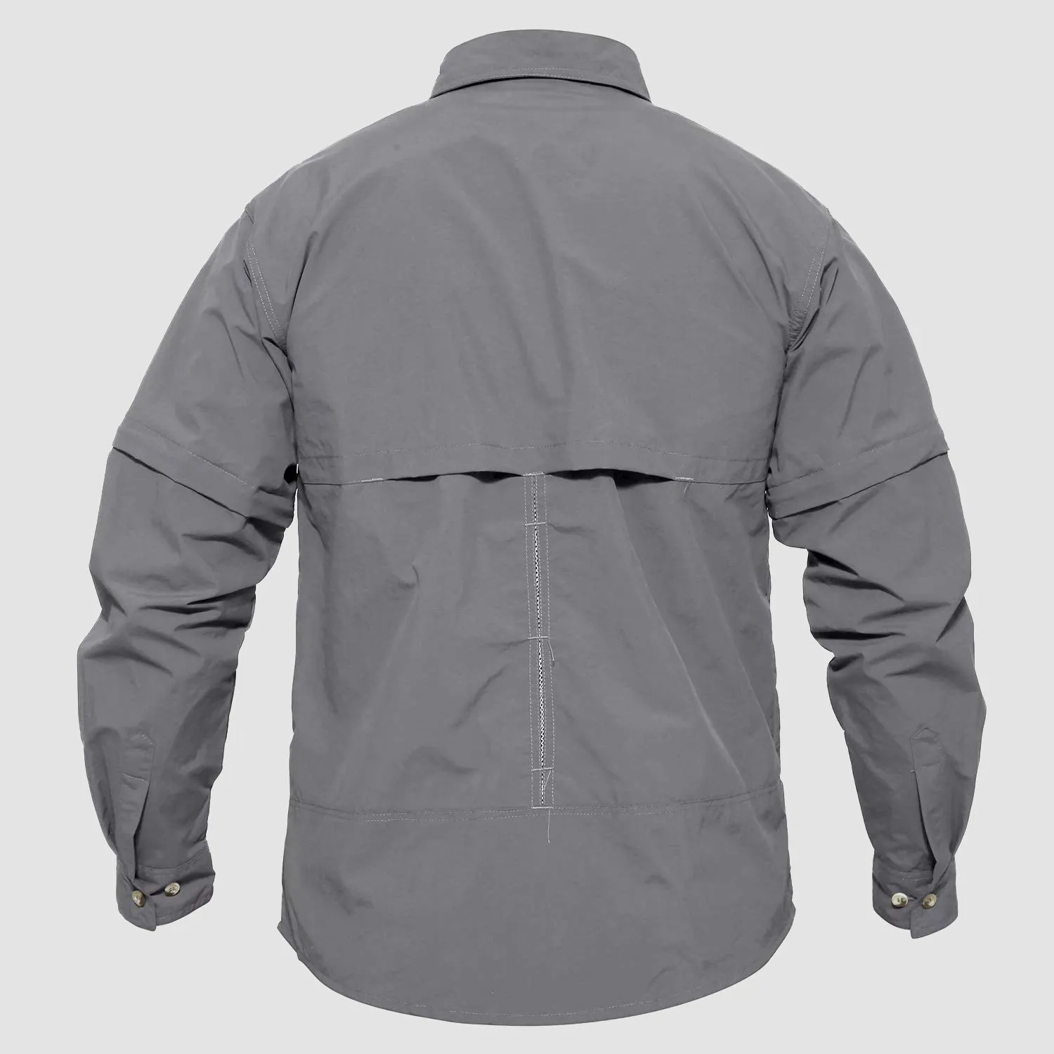 Mens Fishing Hiking Tactical Shirts with Detachable Sleeves Long/Short Sleeve Quick Dry