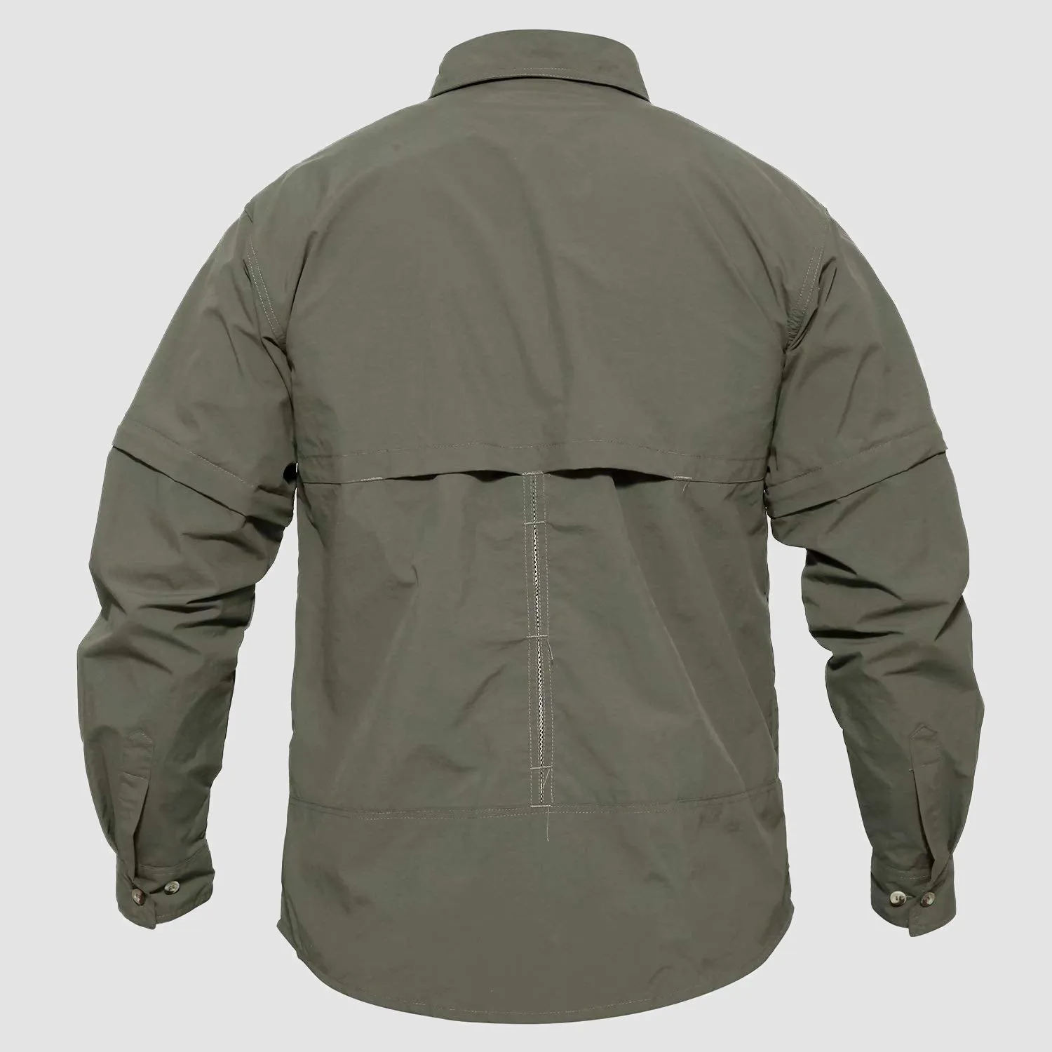 Mens Fishing Hiking Tactical Shirts with Detachable Sleeves Long/Short Sleeve Quick Dry