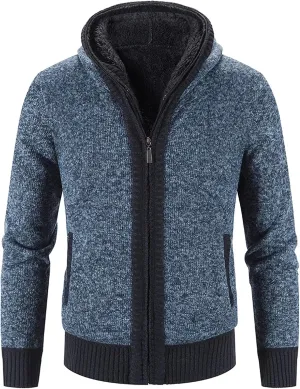 Men'S Flannel Jacket With Hood Zipper Long Sleeve Pocket Warm Cardigan Jacket Fleece Lined Flannel Shirts Plaid