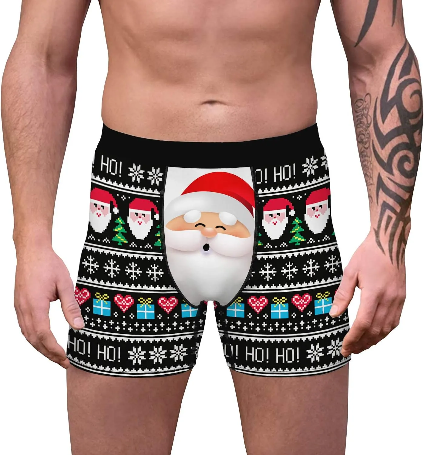 Men's Funny Christmas Underwear Gifts Breathable Boxer Briefs