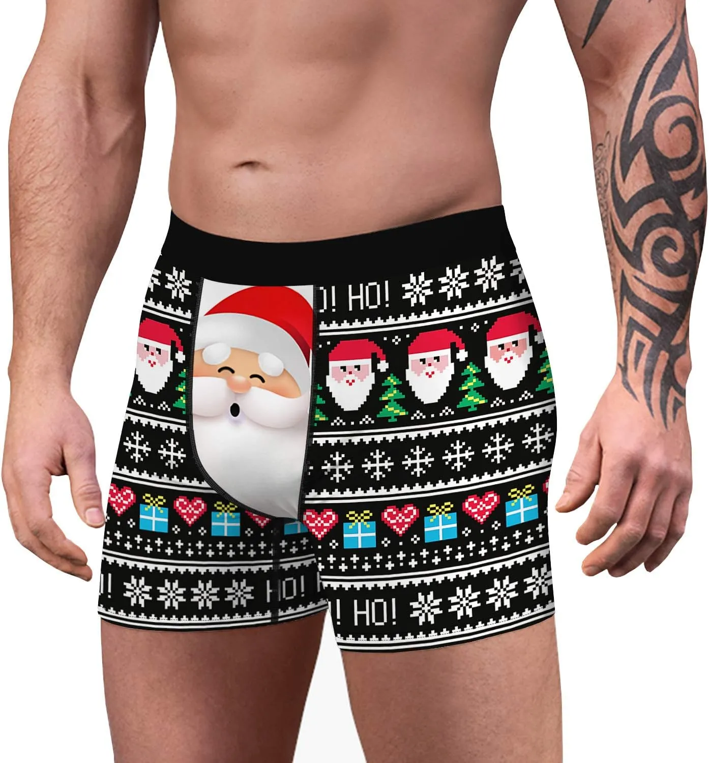 Men's Funny Christmas Underwear Gifts Breathable Boxer Briefs