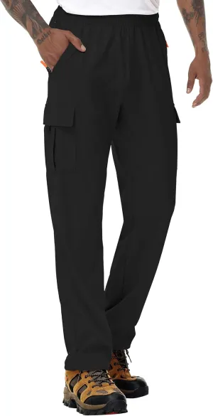 Mens Hiking Cargo Pants Lightweight Quick Dry Athletic Zipper Pockets Outdoor Pants
