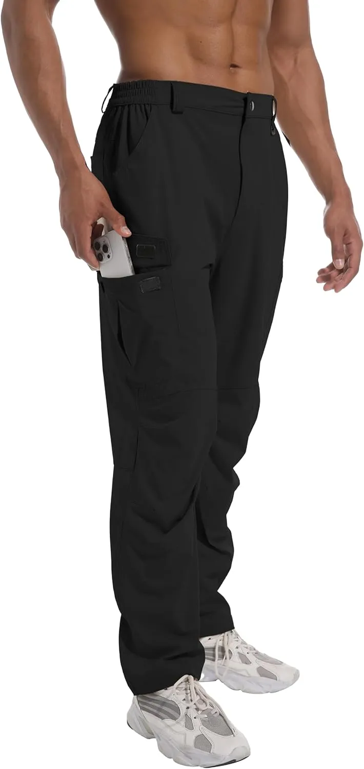 Men's Hiking Cargo Pants Lightweight Quick-Dry Waterproof Stretch Work Fishing Travel Outdoor Pants with 6 Pockets