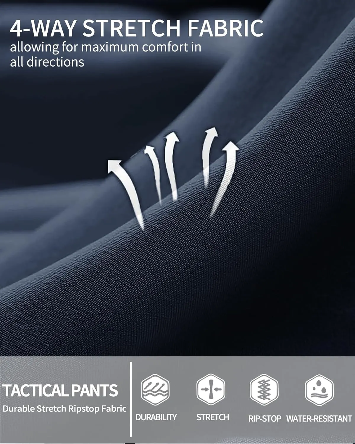 Men's Hiking Cargo Pants Lightweight Quick-Dry Waterproof Stretch Work Fishing Travel Outdoor Pants with 6 Pockets