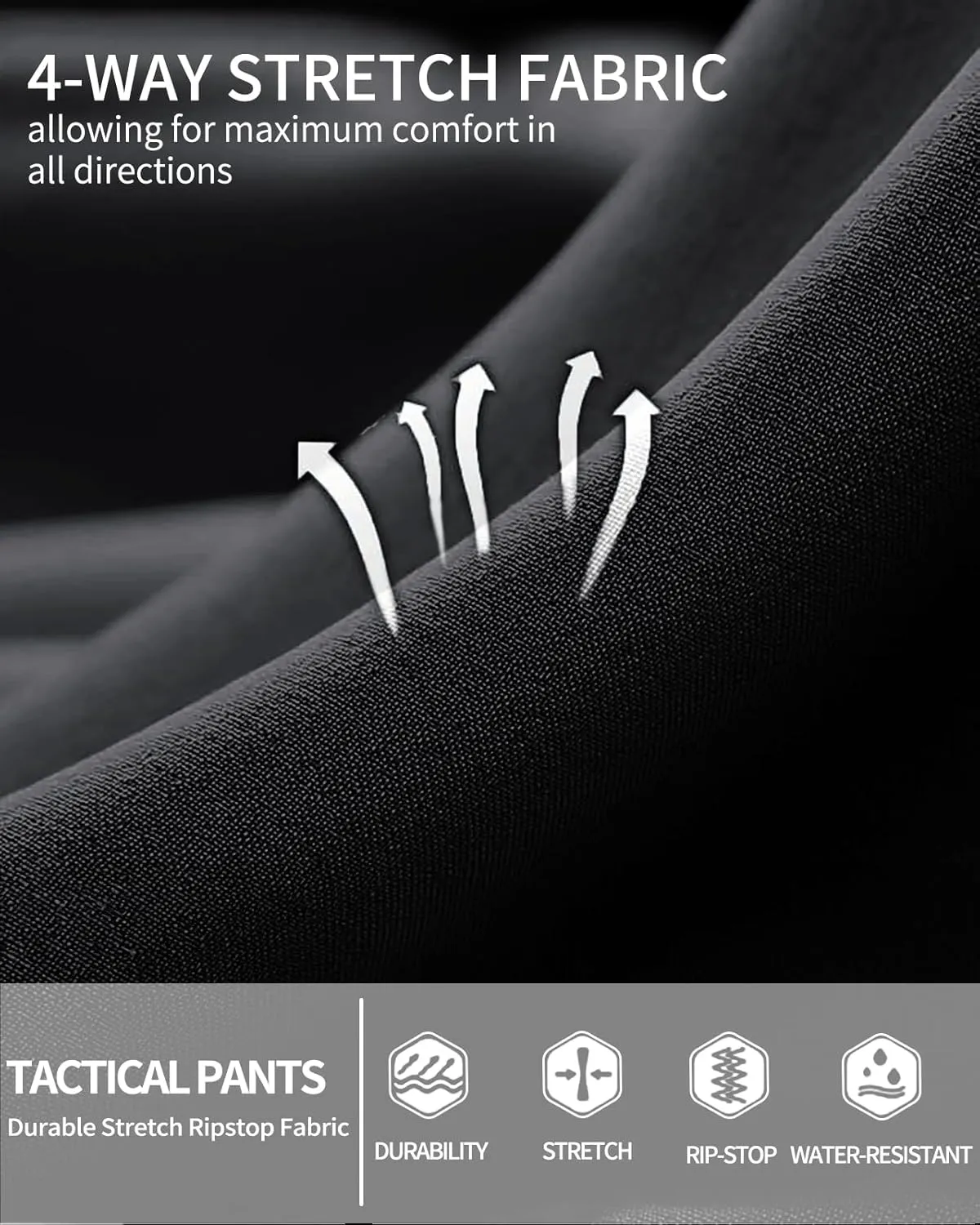 Men's Hiking Cargo Pants Lightweight Quick-Dry Waterproof Stretch Work Fishing Travel Outdoor Pants with 6 Pockets
