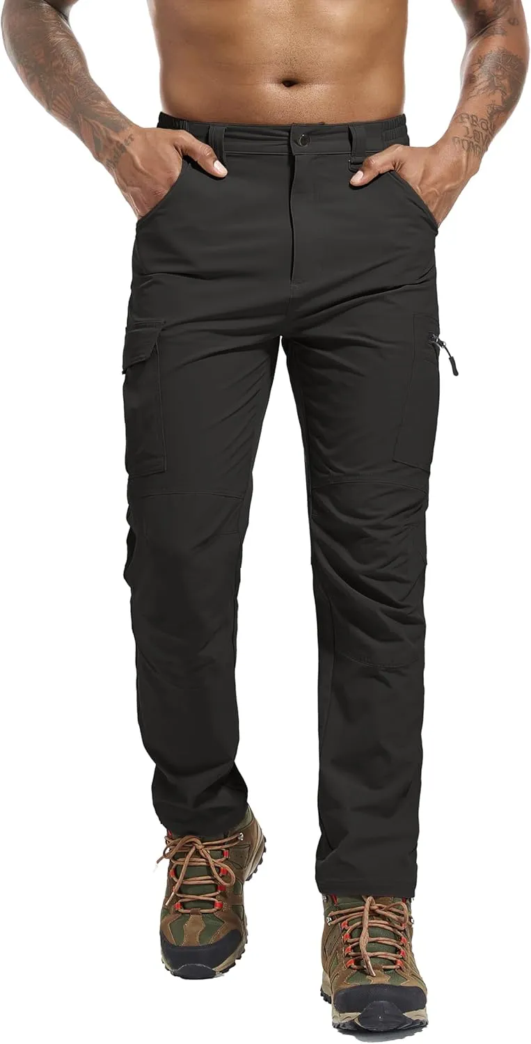 Men's Hiking Cargo Pants Waterproof Lightweight Quick Dry 6 Pockets Stretch Work Fishing Travel Outdoor Pants