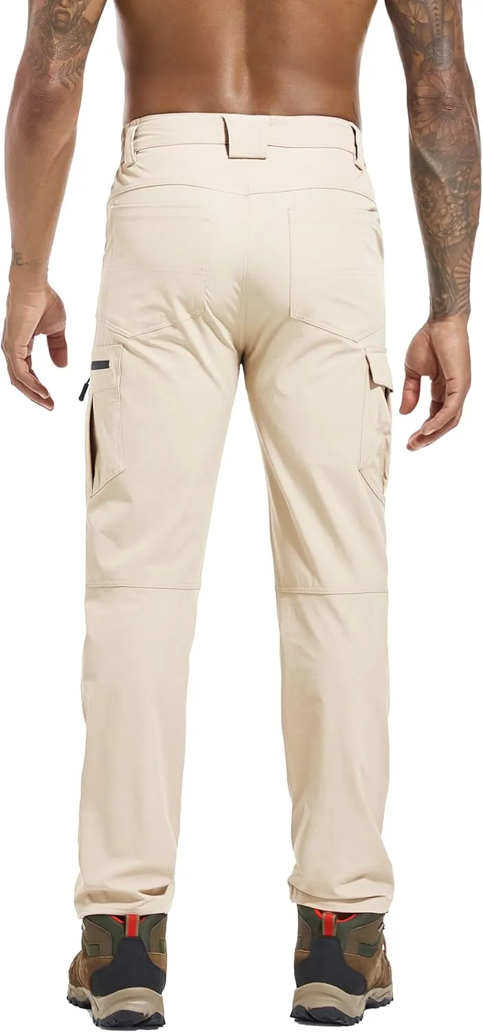 Men's Hiking Cargo Pants Waterproof Lightweight Quick Dry 6 Pockets Stretch Work Fishing Travel Outdoor Pants