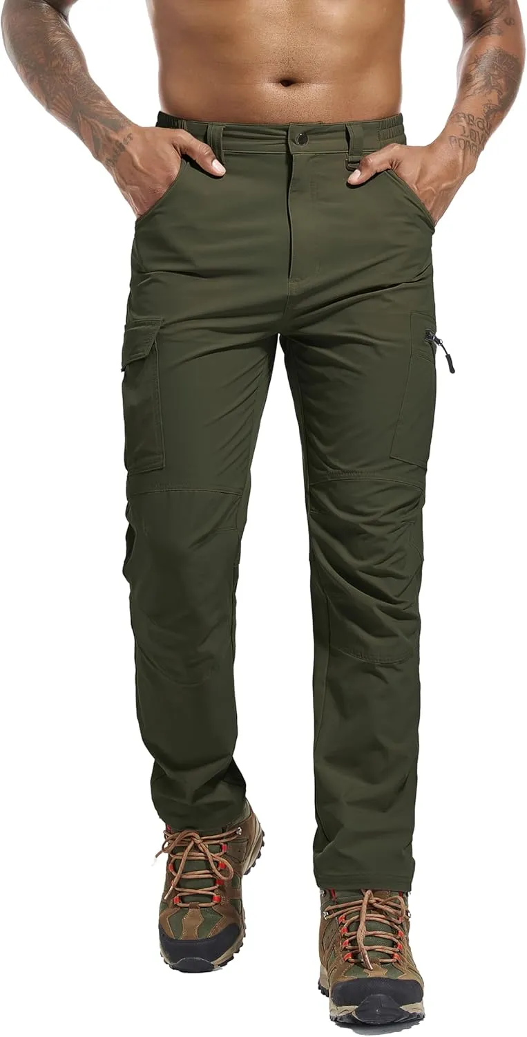 Men's Hiking Cargo Pants Waterproof Lightweight Quick Dry 6 Pockets Stretch Work Fishing Travel Outdoor Pants