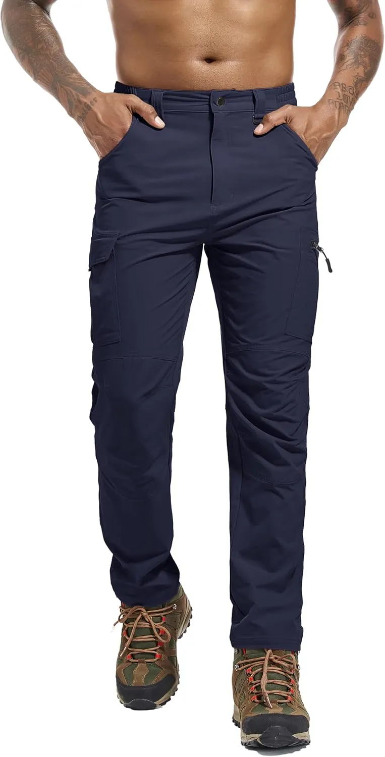Men's Hiking Cargo Pants Waterproof Lightweight Quick Dry 6 Pockets Stretch Work Fishing Travel Outdoor Pants