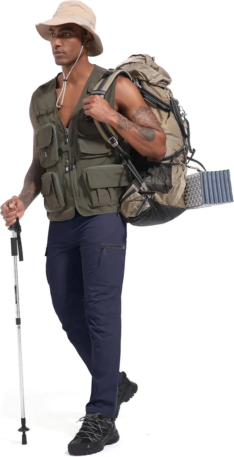 Men's Hiking Cargo Pants Waterproof Lightweight Quick Dry 6 Pockets Stretch Work Fishing Travel Outdoor Pants