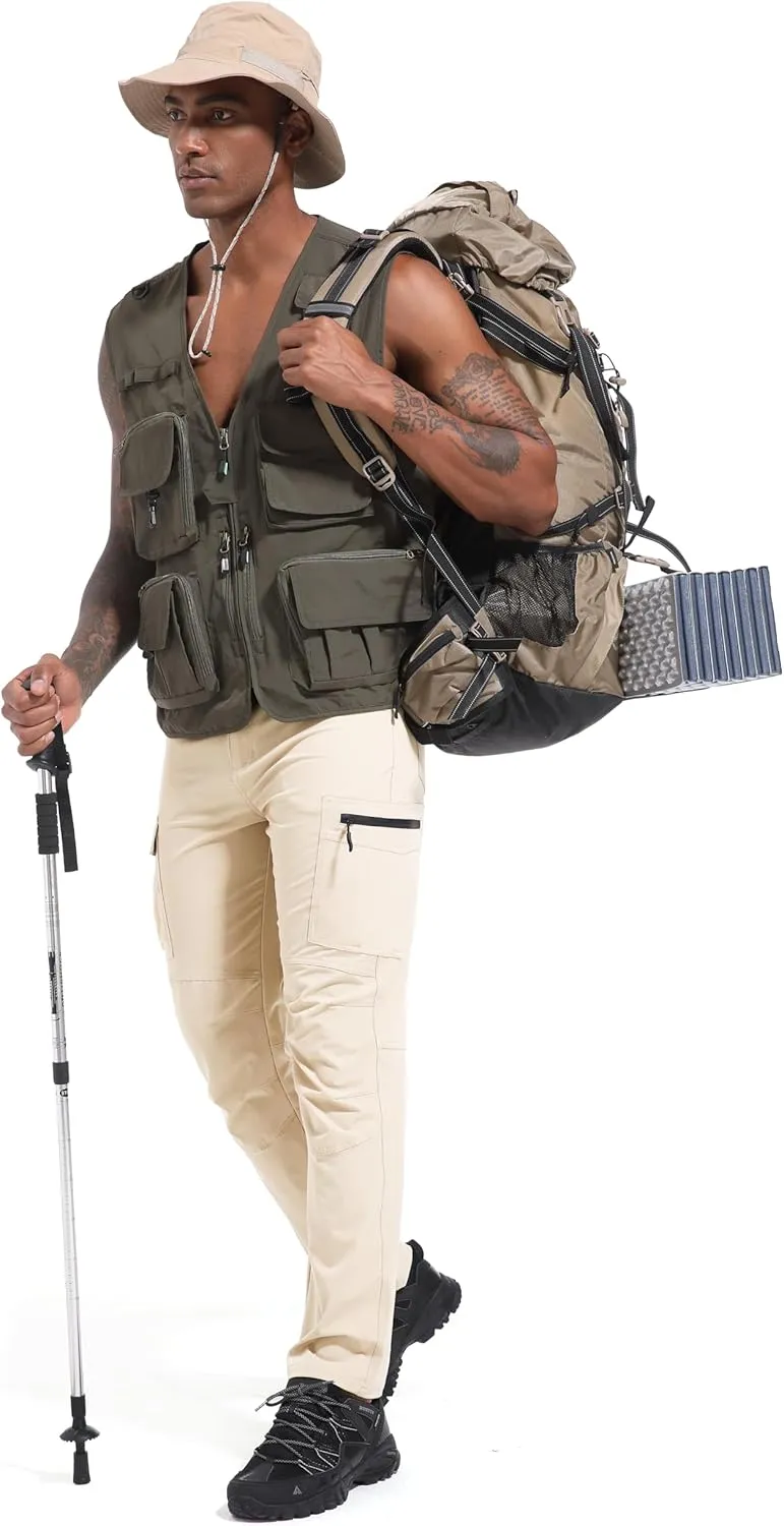 Men's Hiking Cargo Pants Waterproof Lightweight Quick Dry 6 Pockets Stretch Work Fishing Travel Outdoor Pants