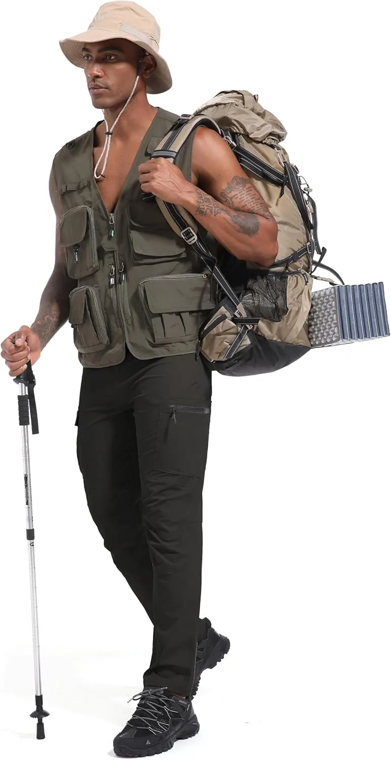 Men's Hiking Cargo Pants Waterproof Lightweight Quick Dry 6 Pockets Stretch Work Fishing Travel Outdoor Pants