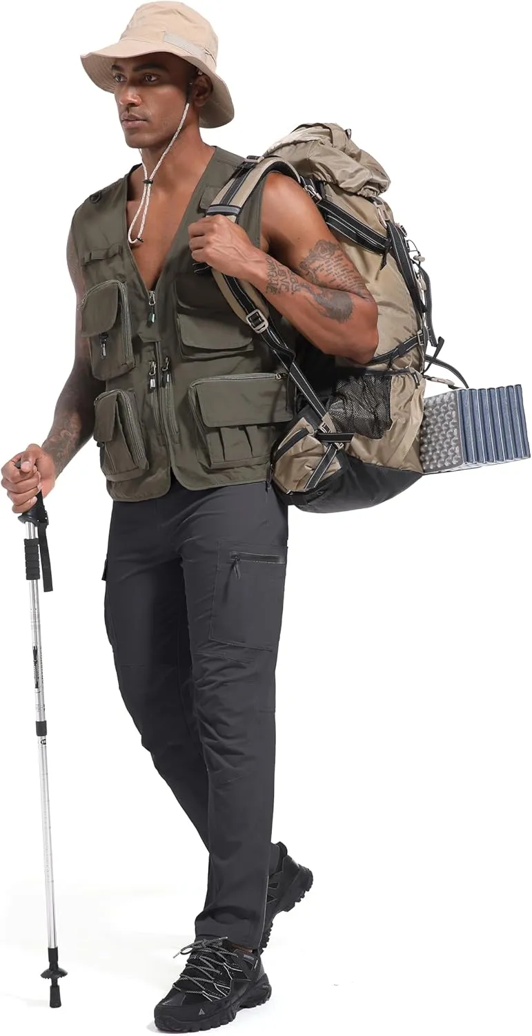 Men's Hiking Cargo Pants Waterproof Lightweight Quick Dry 6 Pockets Stretch Work Fishing Travel Outdoor Pants