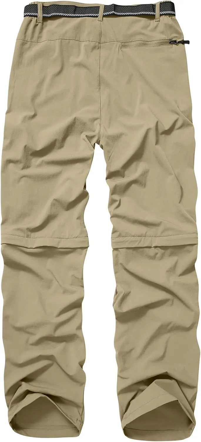 Mens Hiking Pants Convertible Quick Dry Lightweight Zip Off Outdoor Fishing Safari Pants