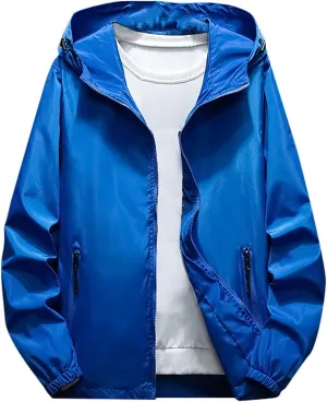 Men's Jackets Rain Windbreaker Lightweight Shell Raincoat With Hood For Golf Hiking Travel, M-7XL