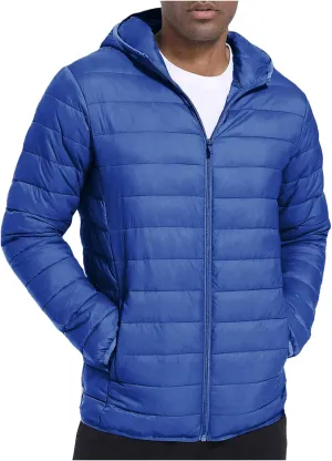 Men's Lightweight Packable Hooded Puffer Jacket Insulated Coat for Snow Ski Traveling Winter Outerwear