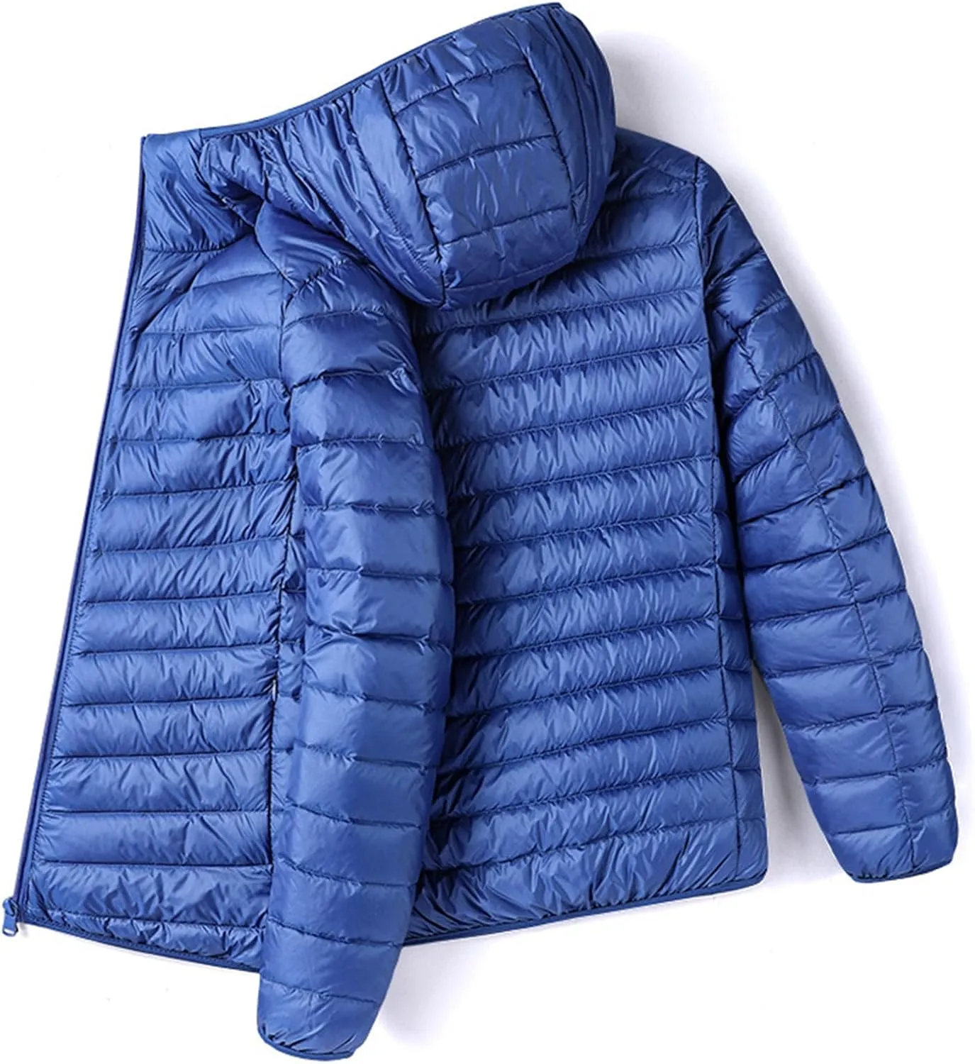 Men's Lightweight Packable Hooded Puffer Jacket Insulated Coat for Snow Ski Traveling Winter Outerwear