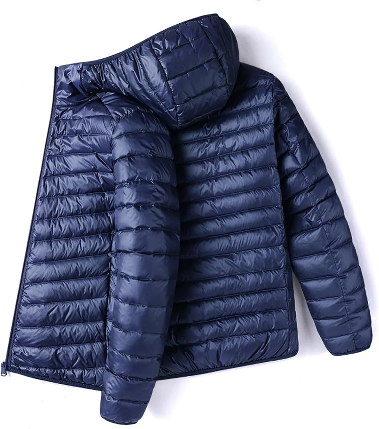 Men's Lightweight Packable Hooded Puffer Jacket Insulated Coat for Snow Ski Traveling Winter Outerwear