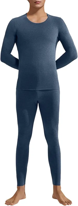 Mens Long Johns Thermal Underwear Set Color Thick Thermal Underwear Set Base Layer for Cold Weather Winter Clothes