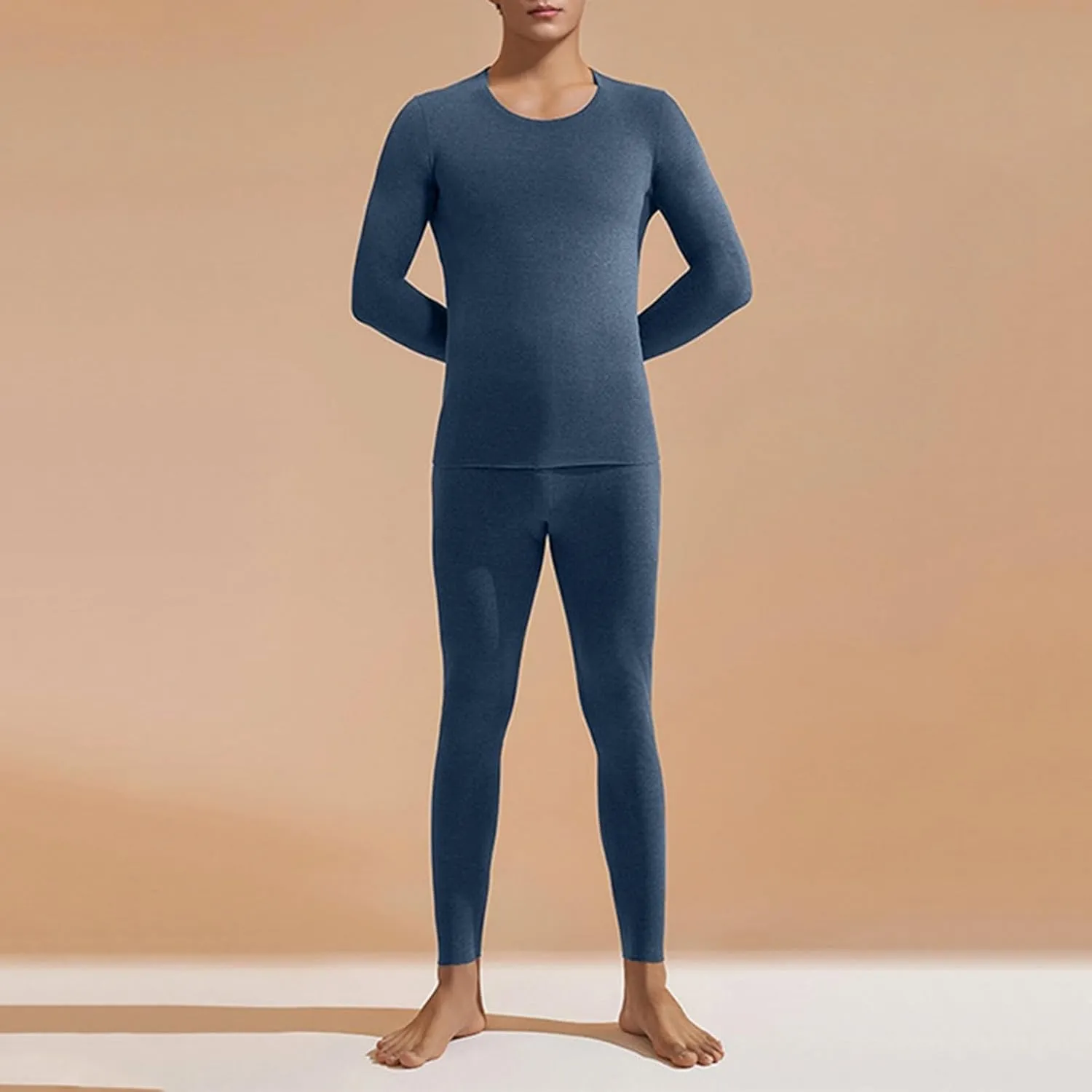 Mens Long Johns Thermal Underwear Set Color Thick Thermal Underwear Set Base Layer for Cold Weather Winter Clothes