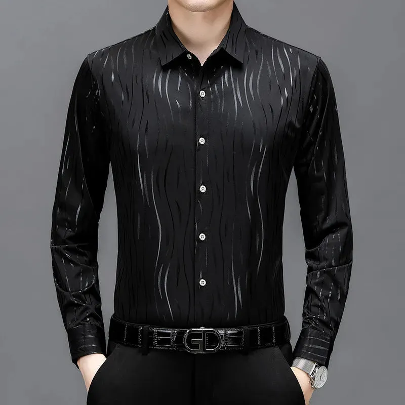 Men's Long Sleeve Ice Silk Casual Comfort Shirt