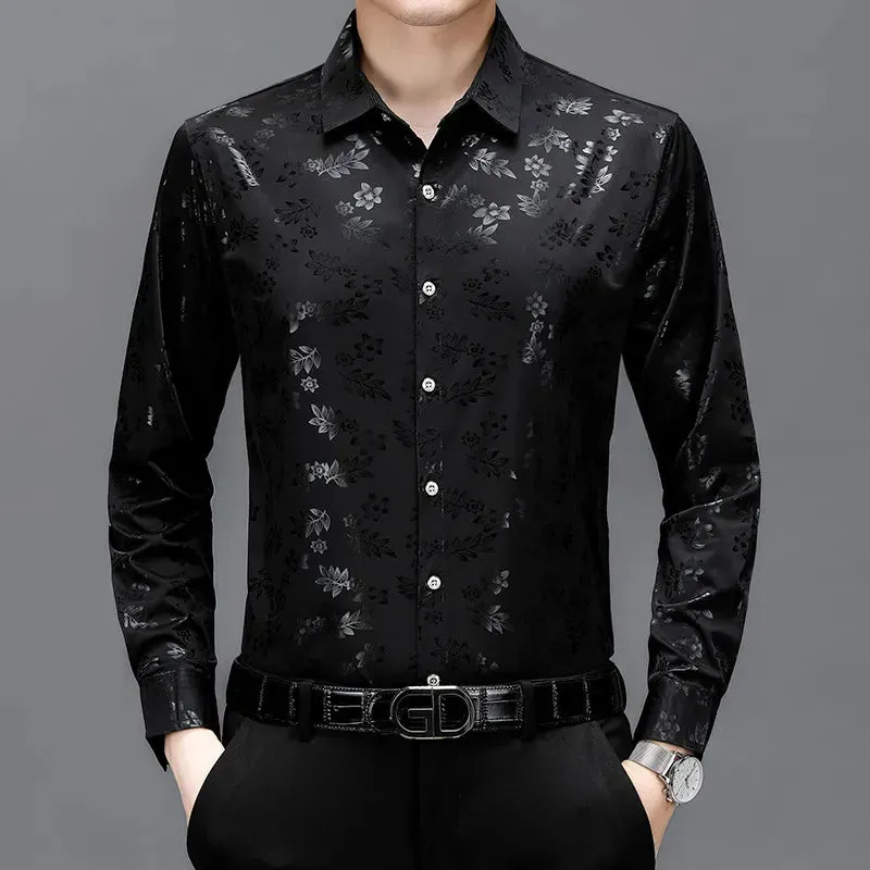 Men's Long Sleeve Ice Silk Casual Comfort Shirt