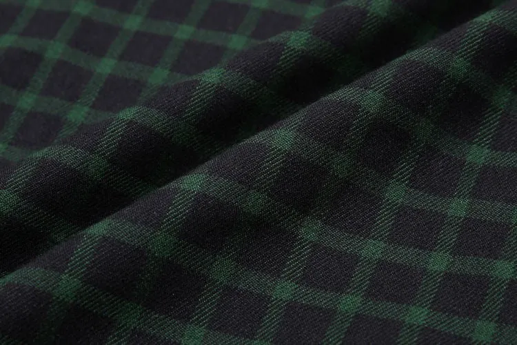 Men's Long Sleeve Plaid Dress Shirt, Cotton