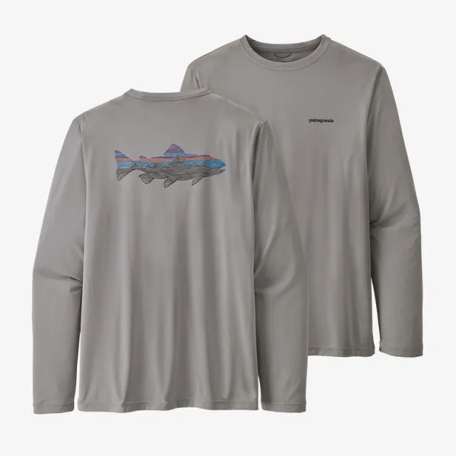 Men's Long-Sleeved Cap Cool Daily Fish Graphic Shirt