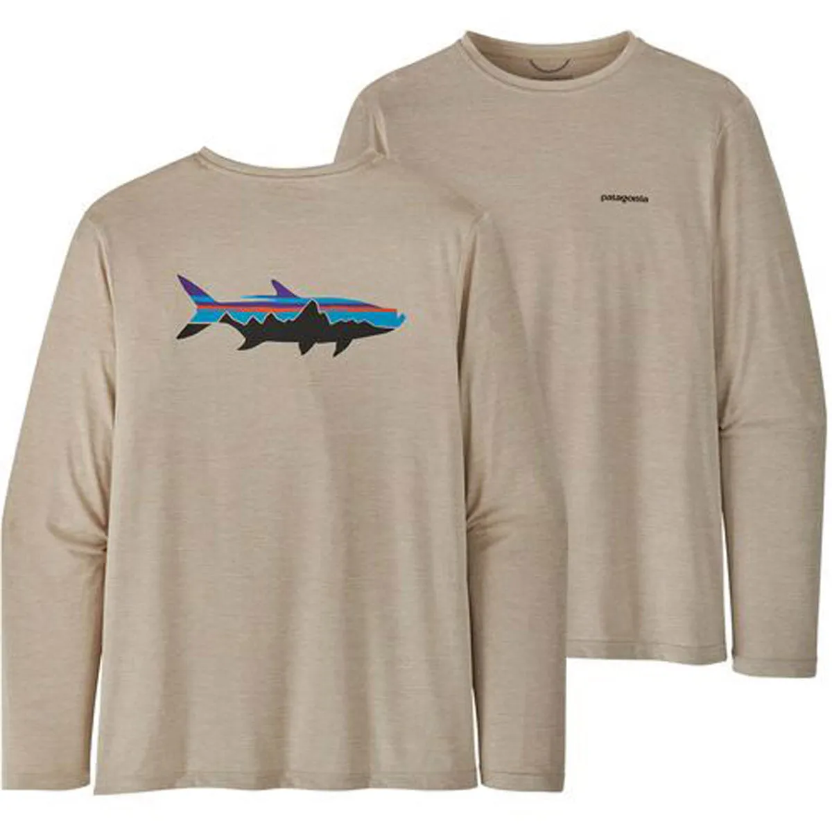 Men's Long-Sleeved Cap Cool Daily Fish Graphic Shirt
