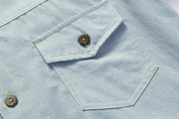 Men's Long Sleeved Slim Cotton Shirt